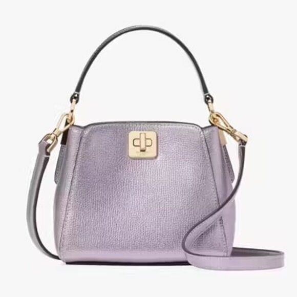 Kate Spade Phoebe Metallic Lilac Mini Top Handle Crossbody Bag - Picture 3 of 11